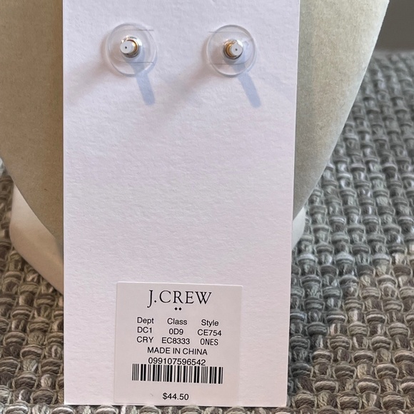 J. Crew Factory Linear Crystal Flower Statement Earrings - NWT - Picture 4 of 4